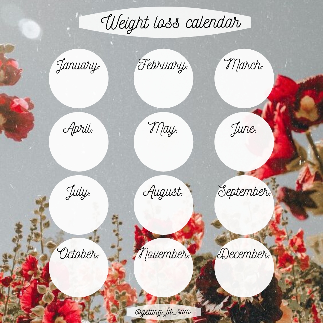 Create Your 2021 Weight Loss Calendar