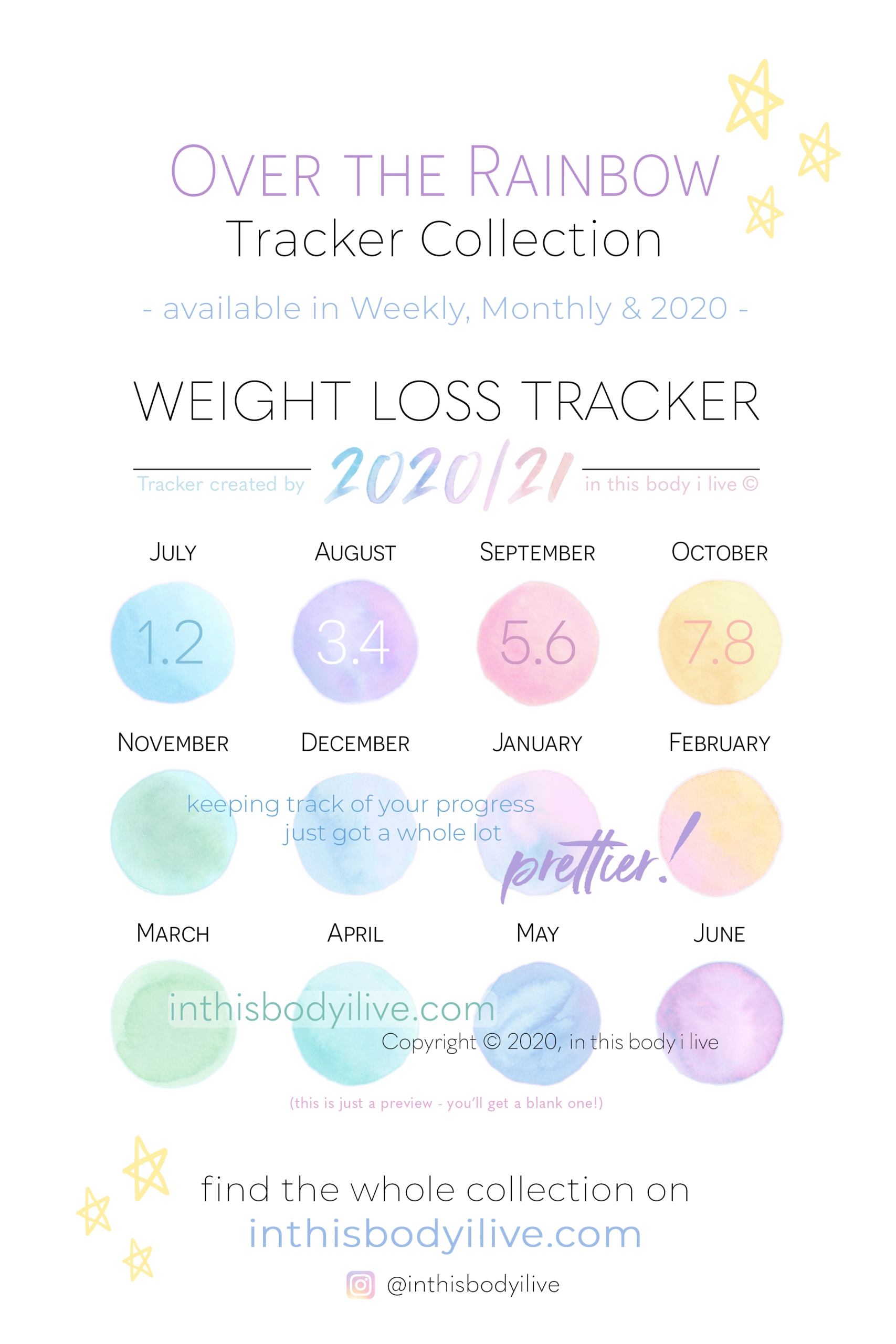 Pin On Weight Loss Trackers, Calendars + Templates