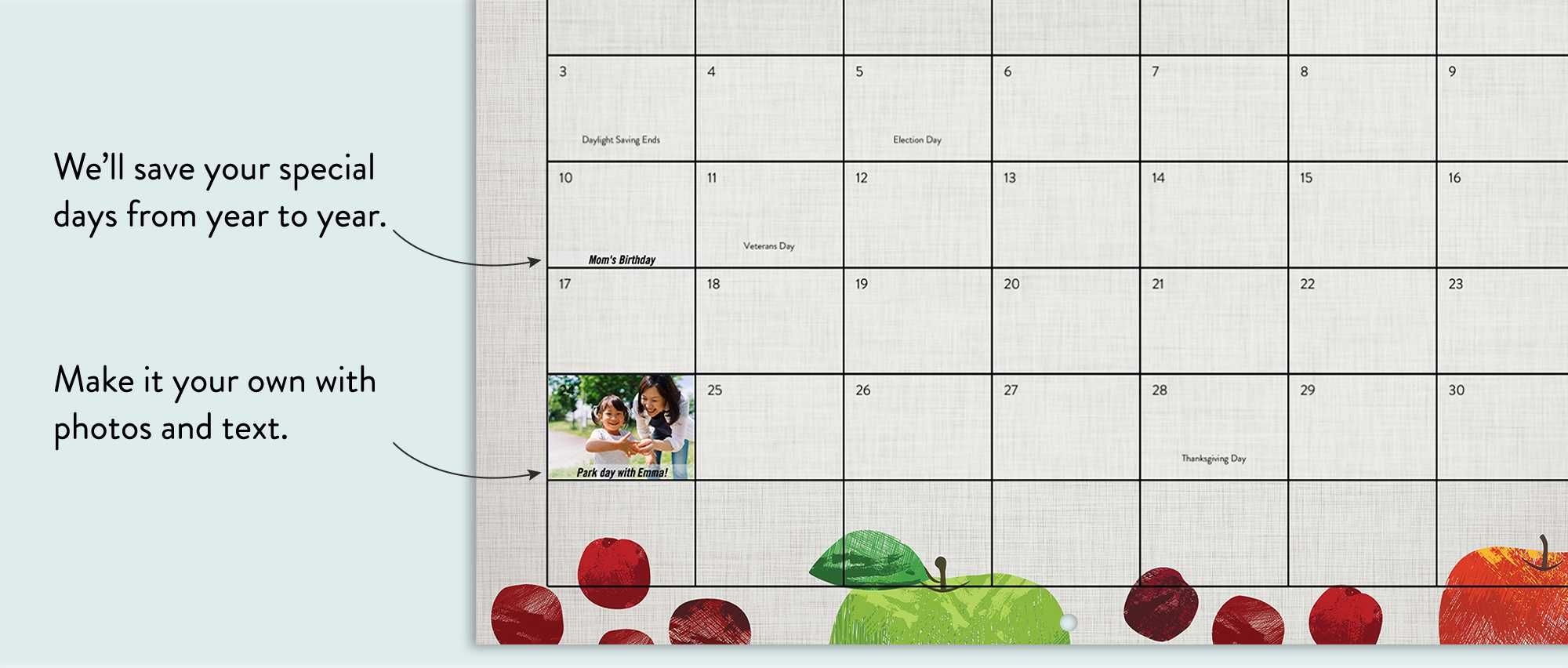 Premium Stationery Wall Calendar, 9X12