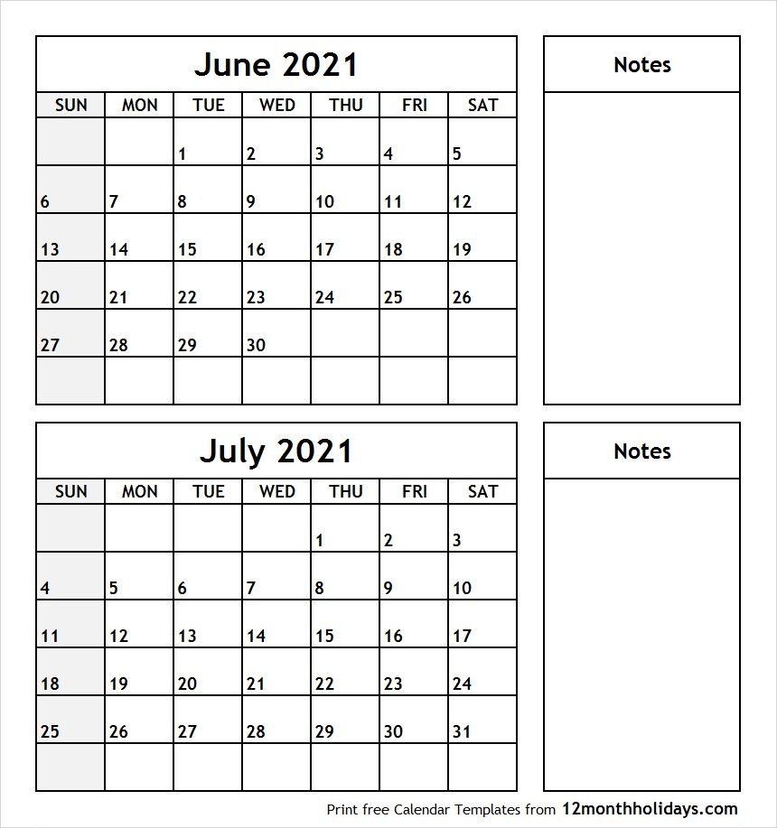 Best Printable Calendar June July August 2021 Free With ...