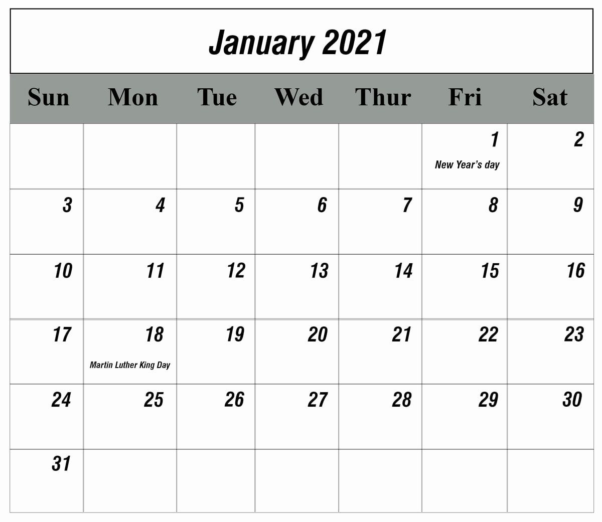 Printable Calendar 2021 In 2020 | Calendar Printables