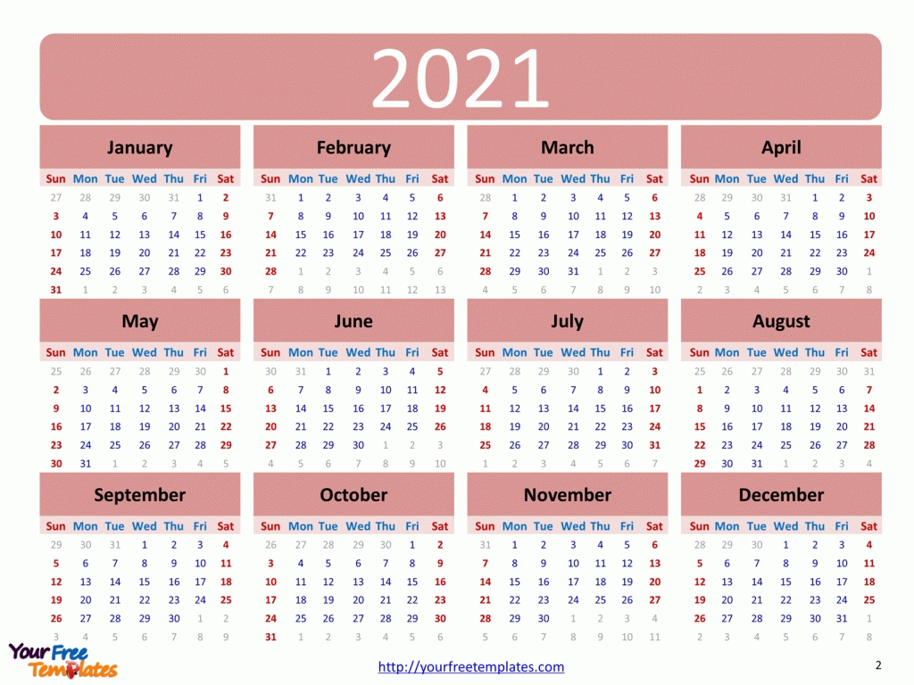 Perfect Free Printable Editable 12 Month Calendar 2021 - Get Your ...