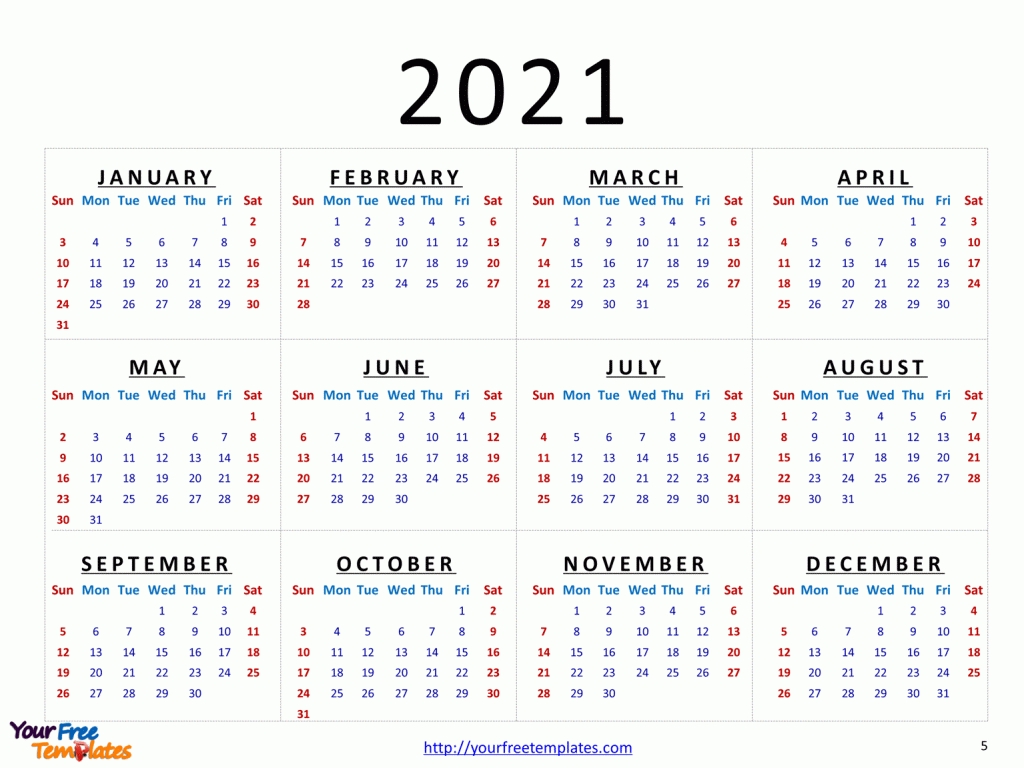 Universal Free Calendars 2021 Printable That You Can Edit ...