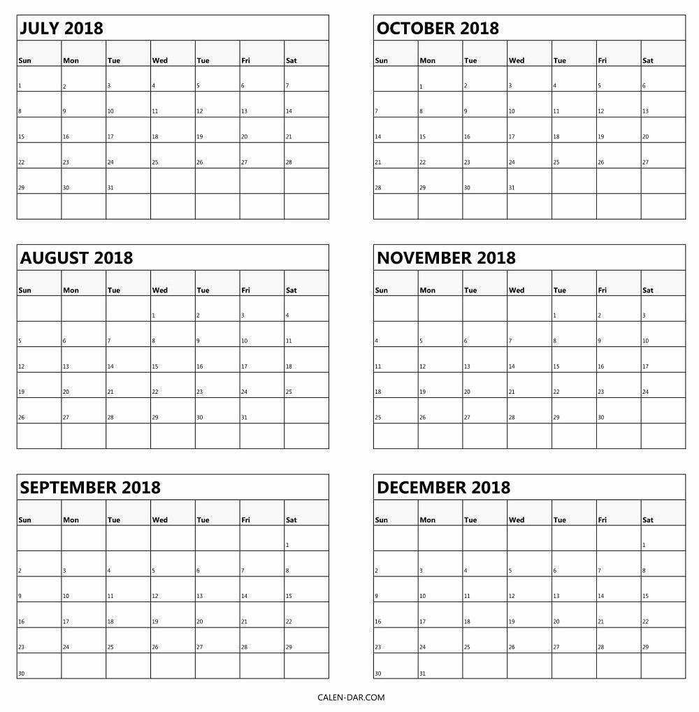 Printable Calendar 6 Months Per Page In 2020 | Calendar