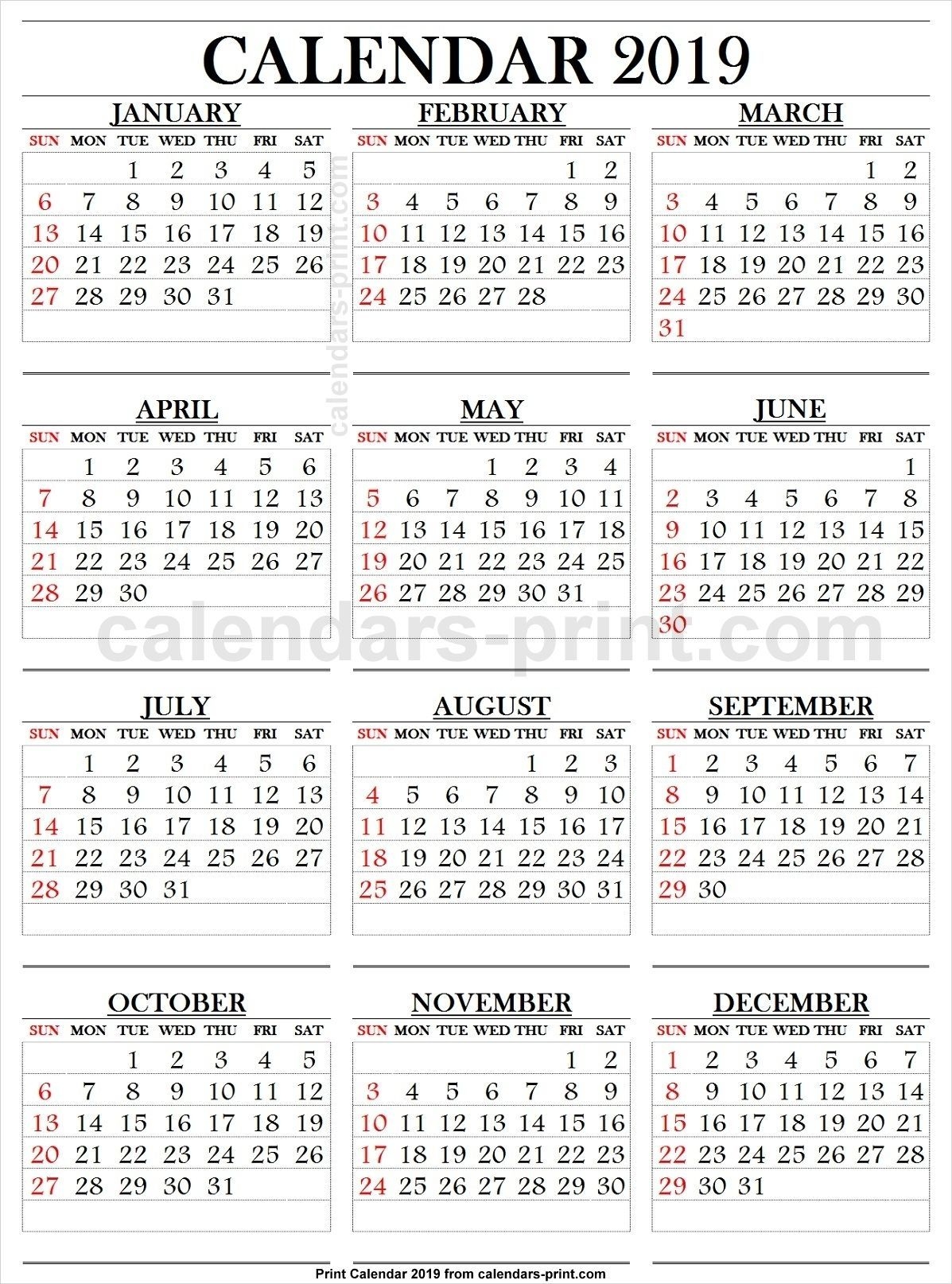 Printable Calendar Large Numbers In 2020 | Printable