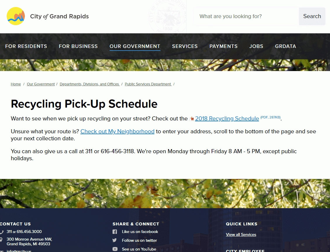 Recycling Pick-Up Schedule