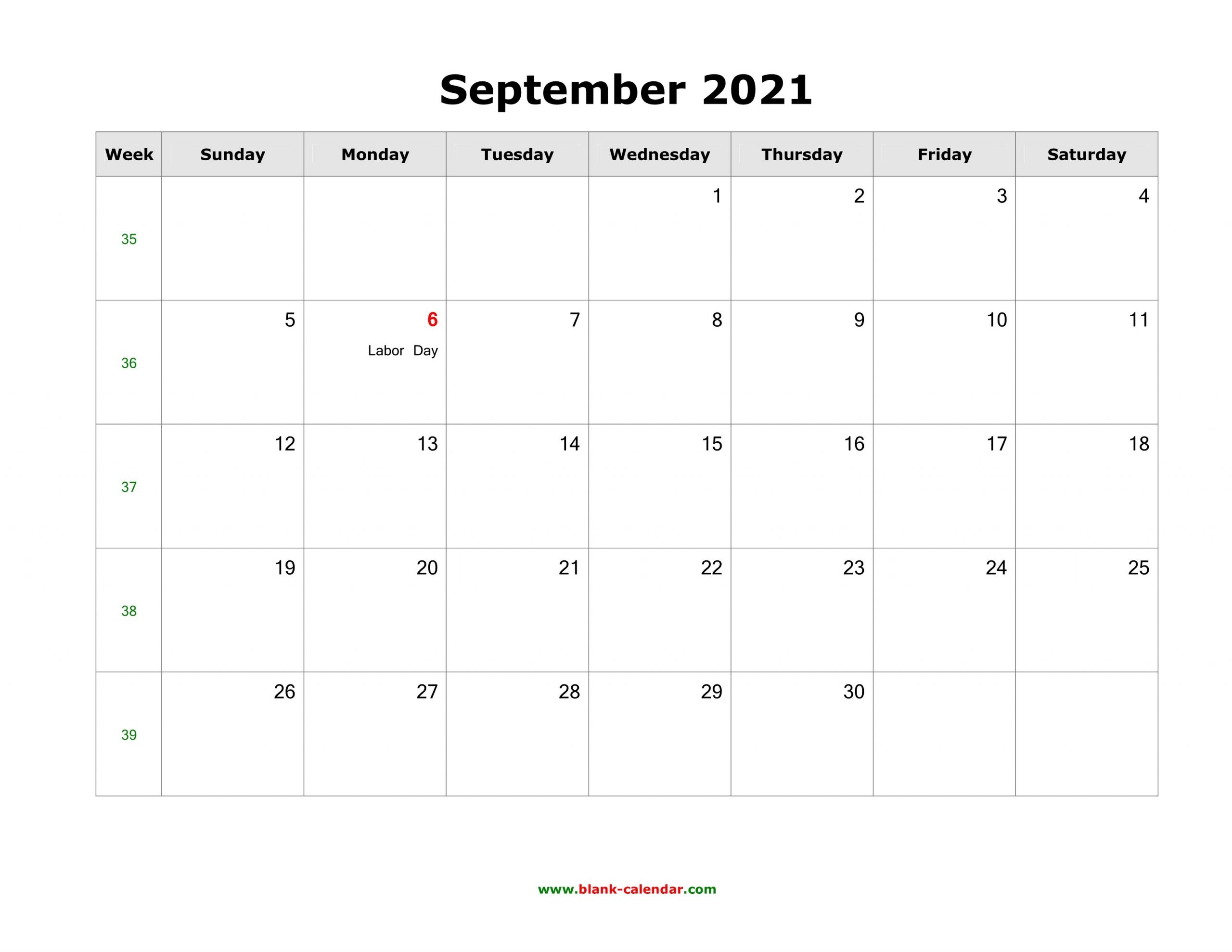 September 2021 Blank Calendar | Free Download Calendar Templates