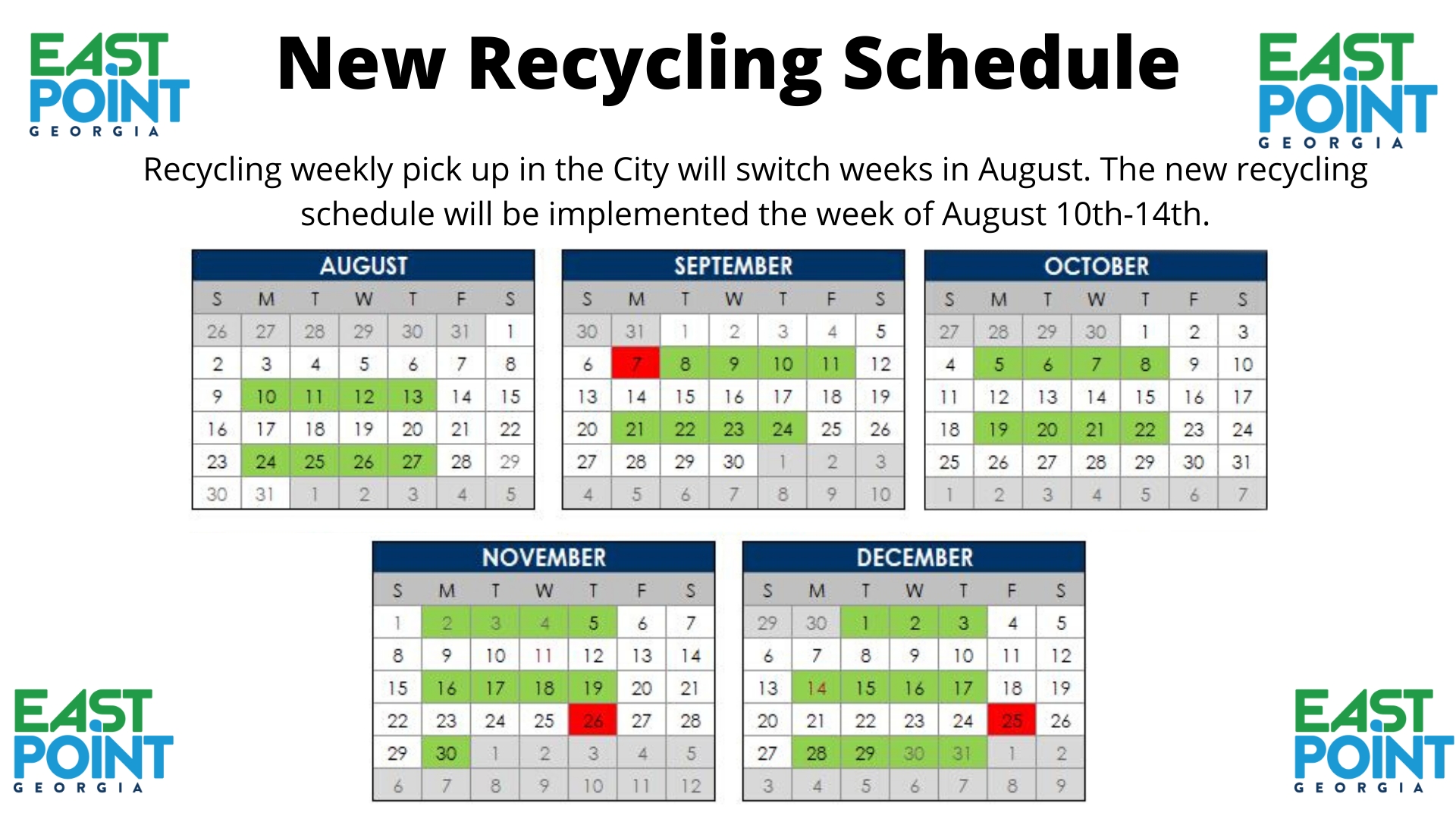 Perfect Republic Recycling Schedule 2021 15235