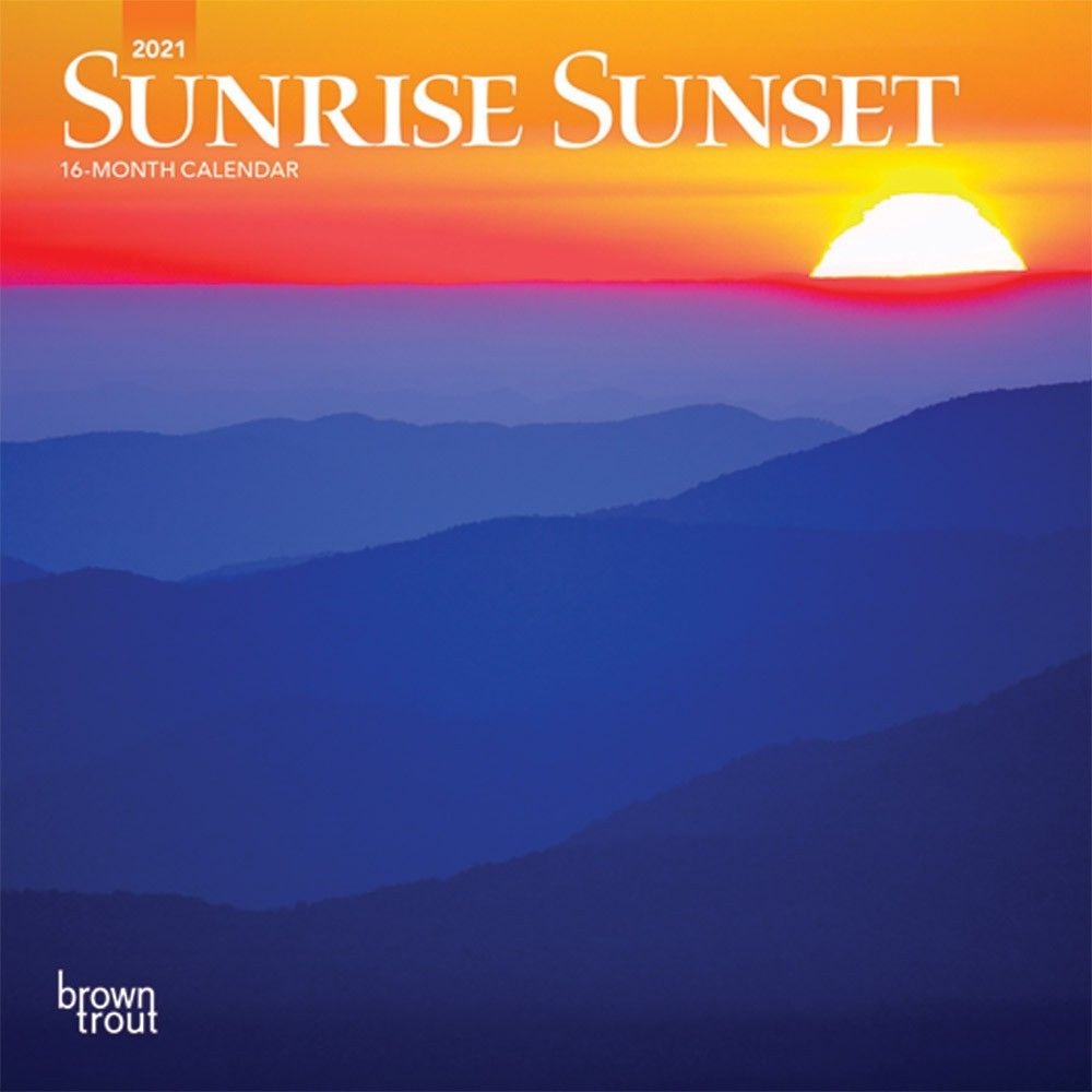 Sunrise Sunset 2021 7 X 7 Inch Monthly Mini Wall Calendar