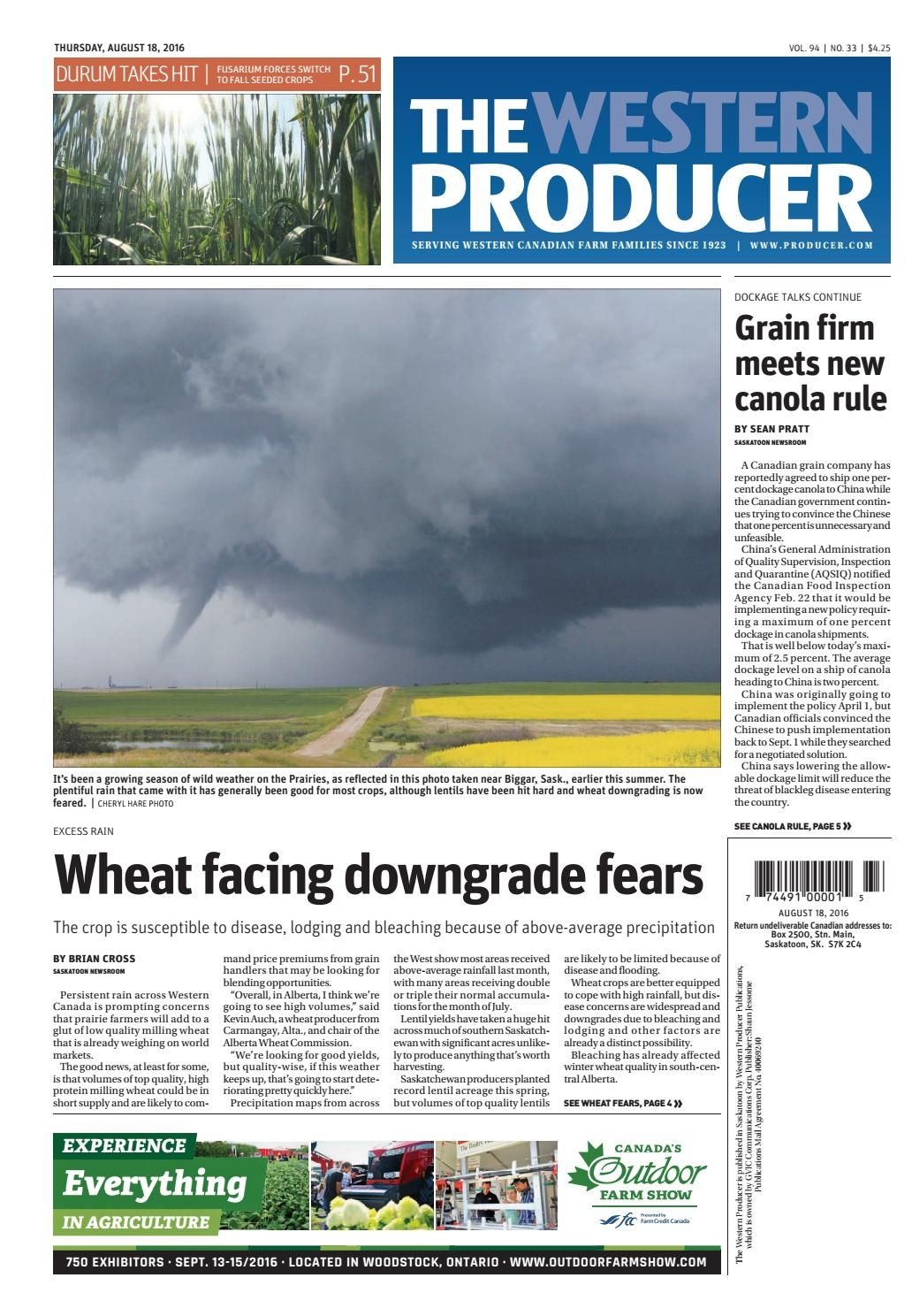 The Western Producer August 18, 2016 By The Western Producer