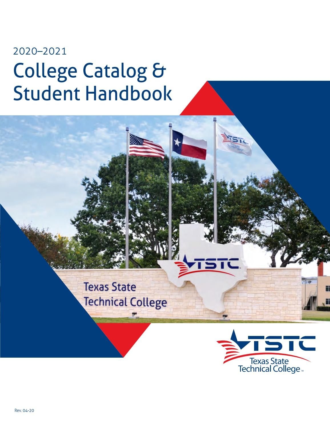 Tstc 2020-2021 Catalog And Student Handbook By Texas State