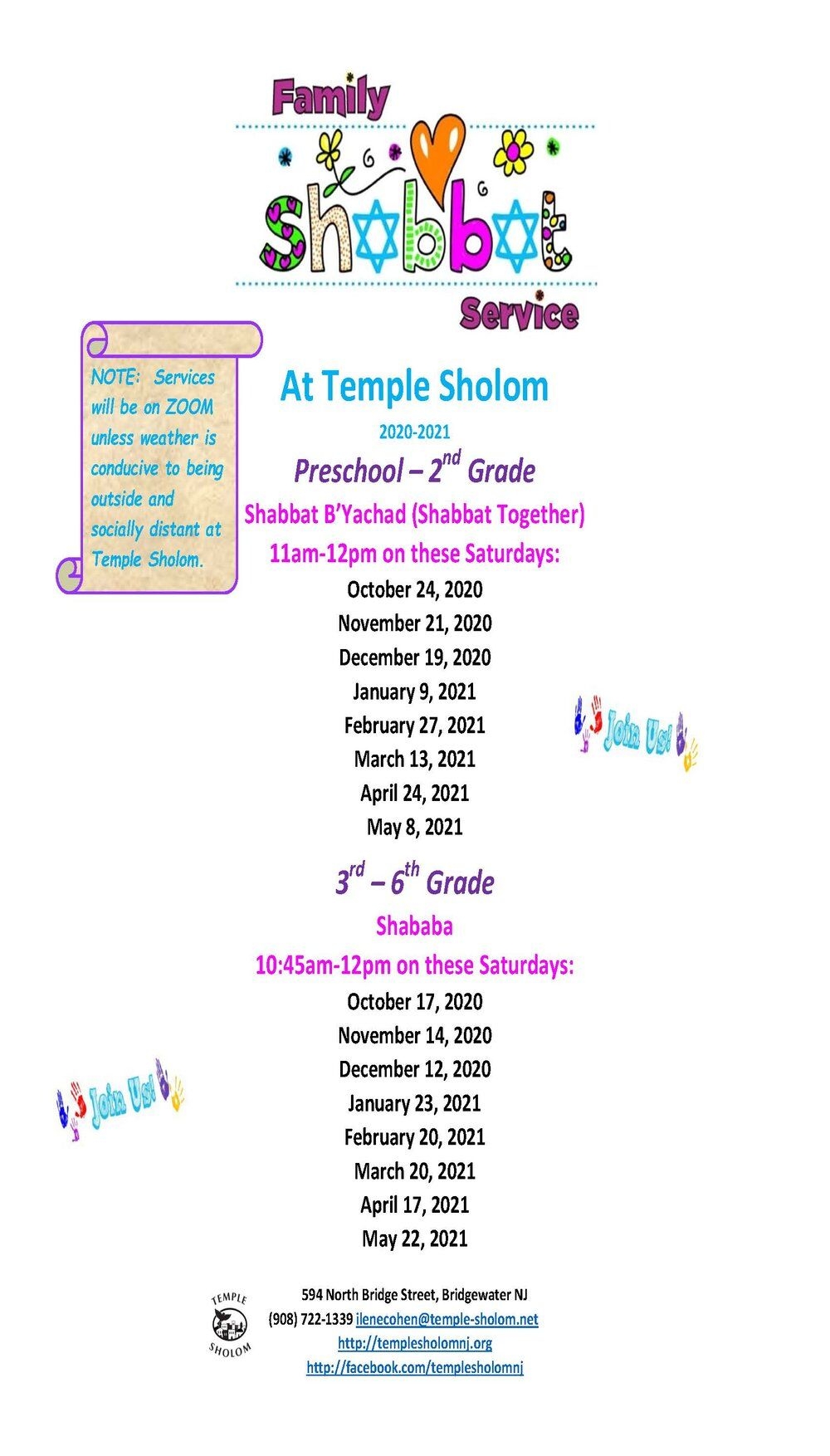 Upcoming Event Flyers — Temple Sholom