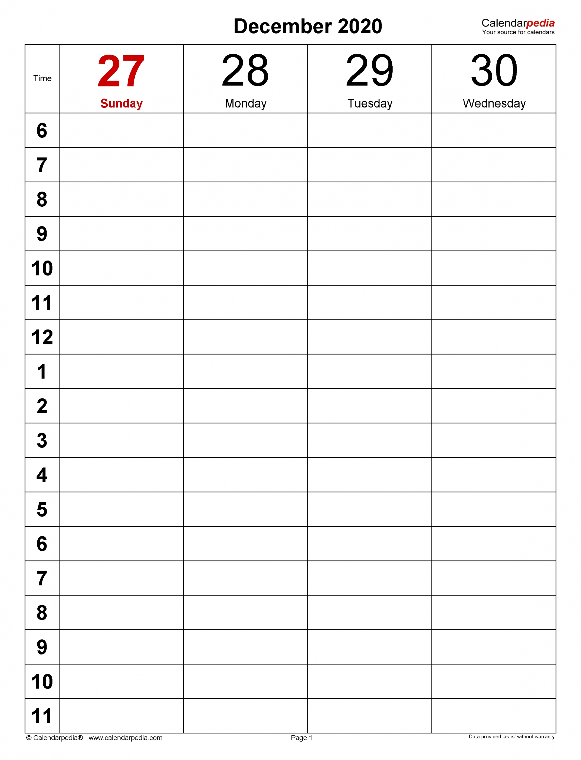 Weekly Calendars 2021 For Excel - 12 Free Printable Templates