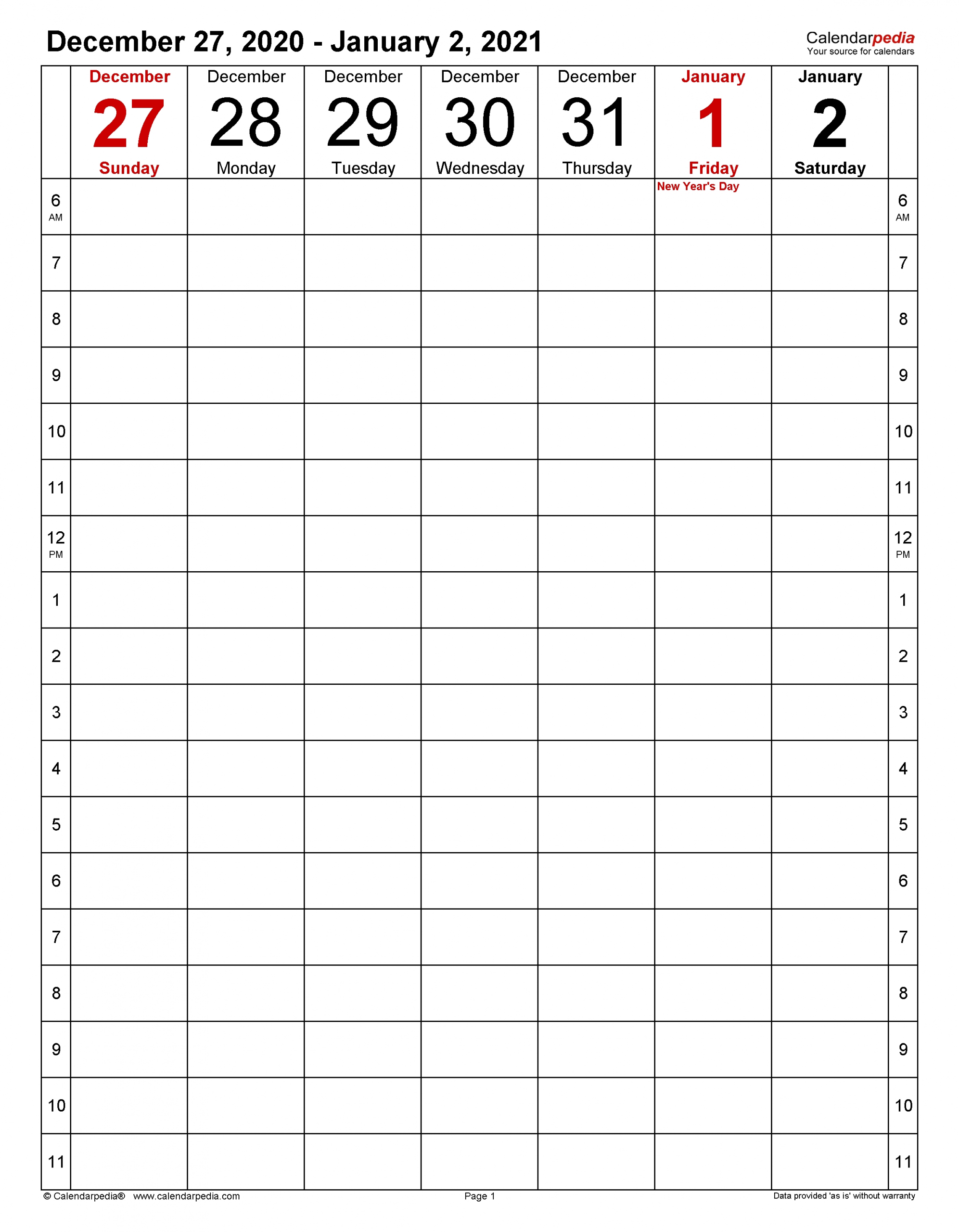 Weekly Calendars 2021 For Word - 12 Free Printable Templates