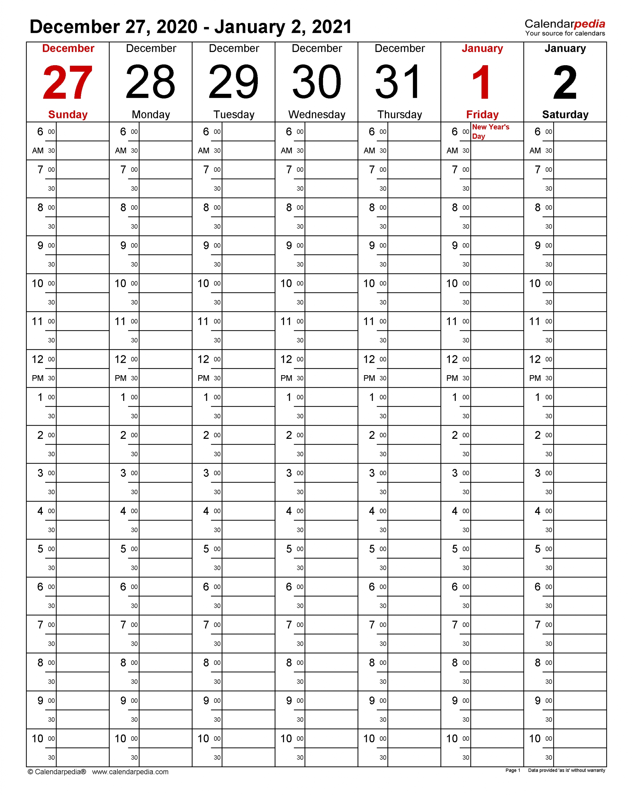 Weekly Calendars 2021 For Word - 12 Free Printable Templates