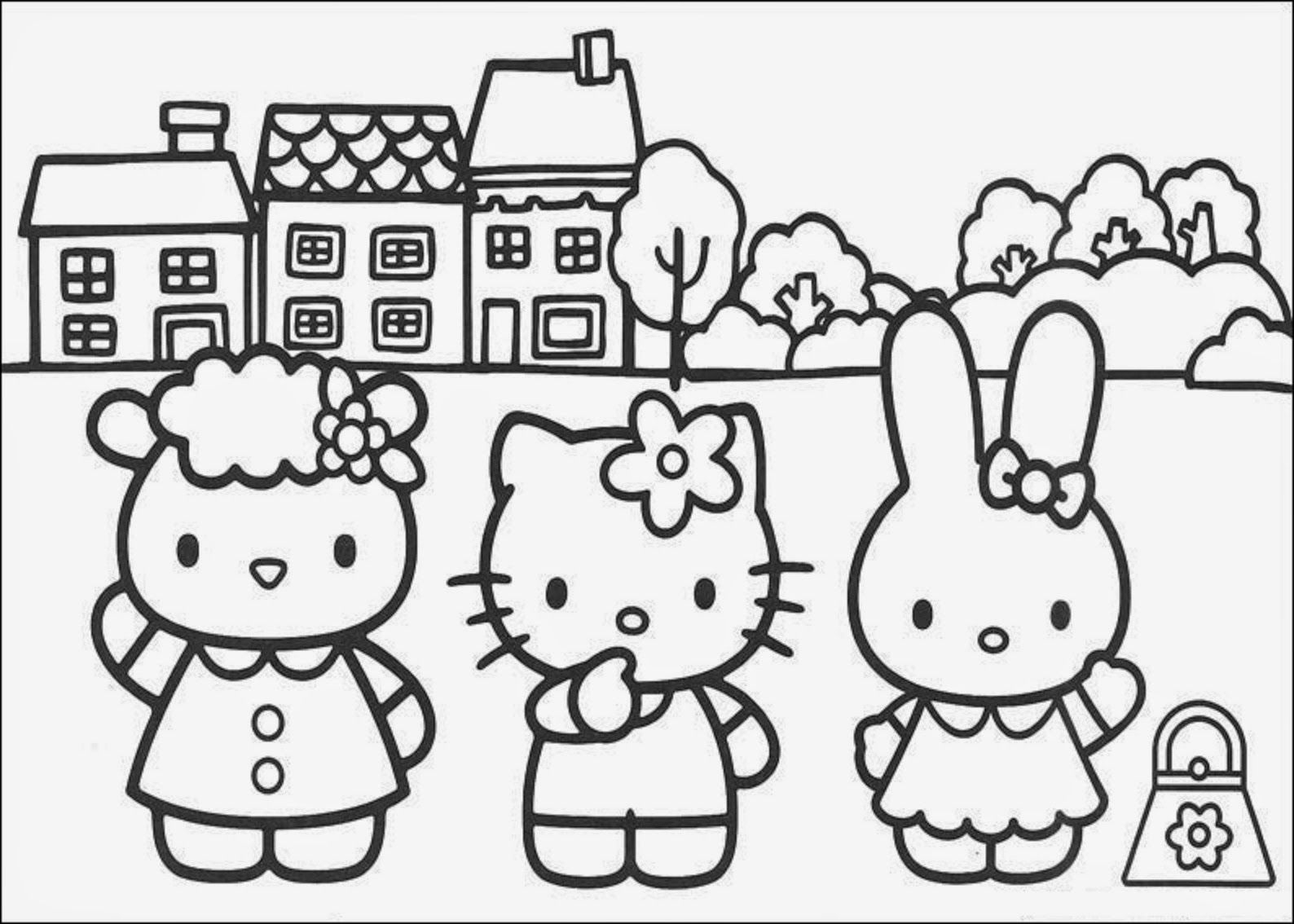 20+ Free Printable Hello Kitty Coloring Pages | Hello