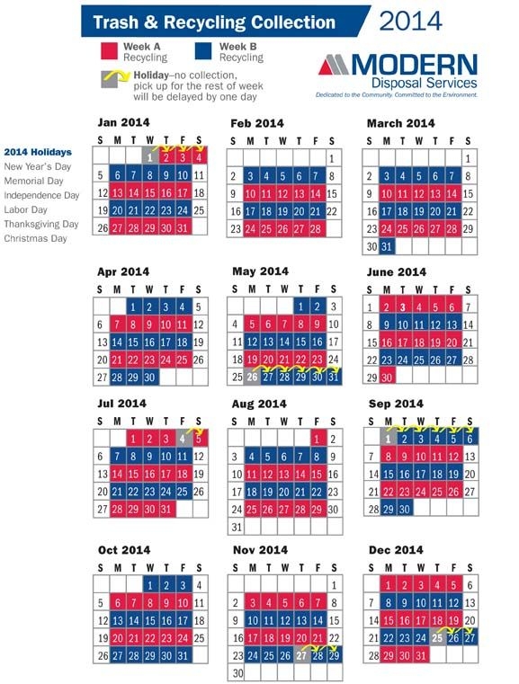 2014_Modern_Eow_Cal | Modern Disposal Services