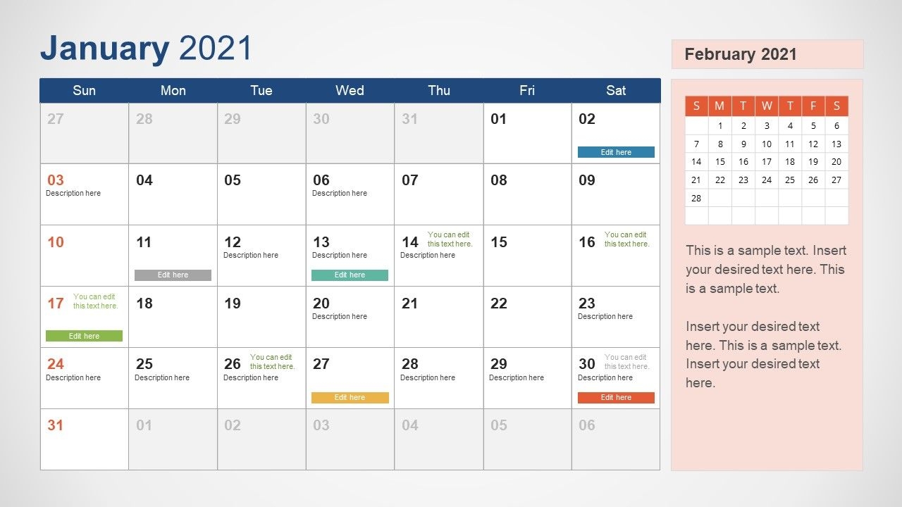 2021 Calendar Powerpoint Template - Slidemodel