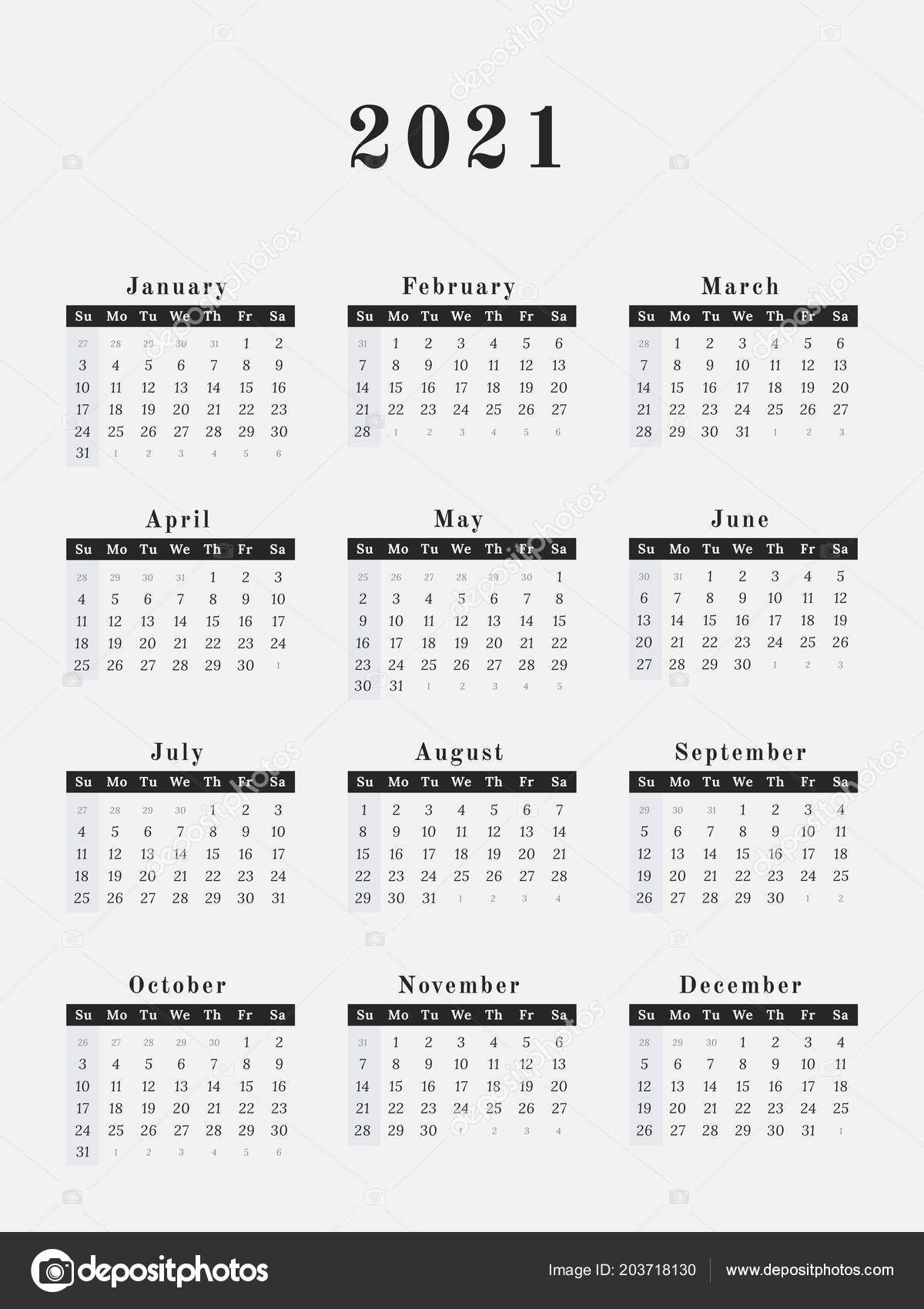 Calendar For Year 2021 | 2020Calendartemplates