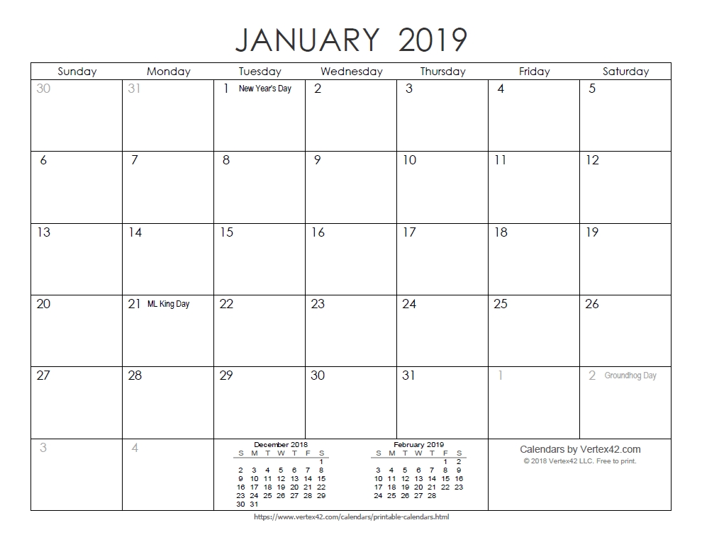 Calendar Monthly Free Printable