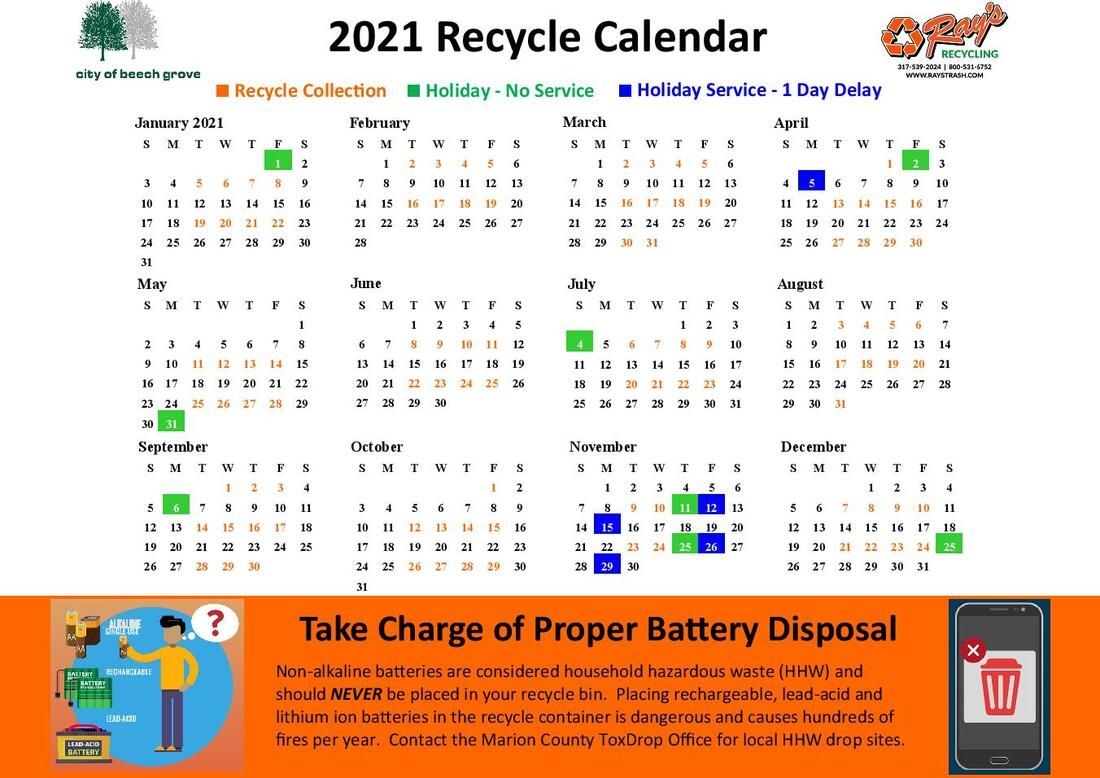 The Recycle Calendar 2021 Merrillville Get Your Calendar Printable