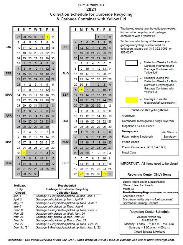 Curbside Recycling - The City Of Waverly