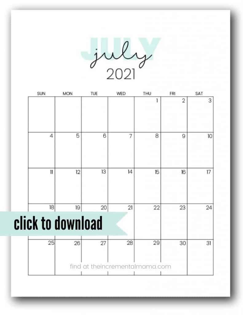 Cute 2021 Printable Calendar (12 Free Printables)