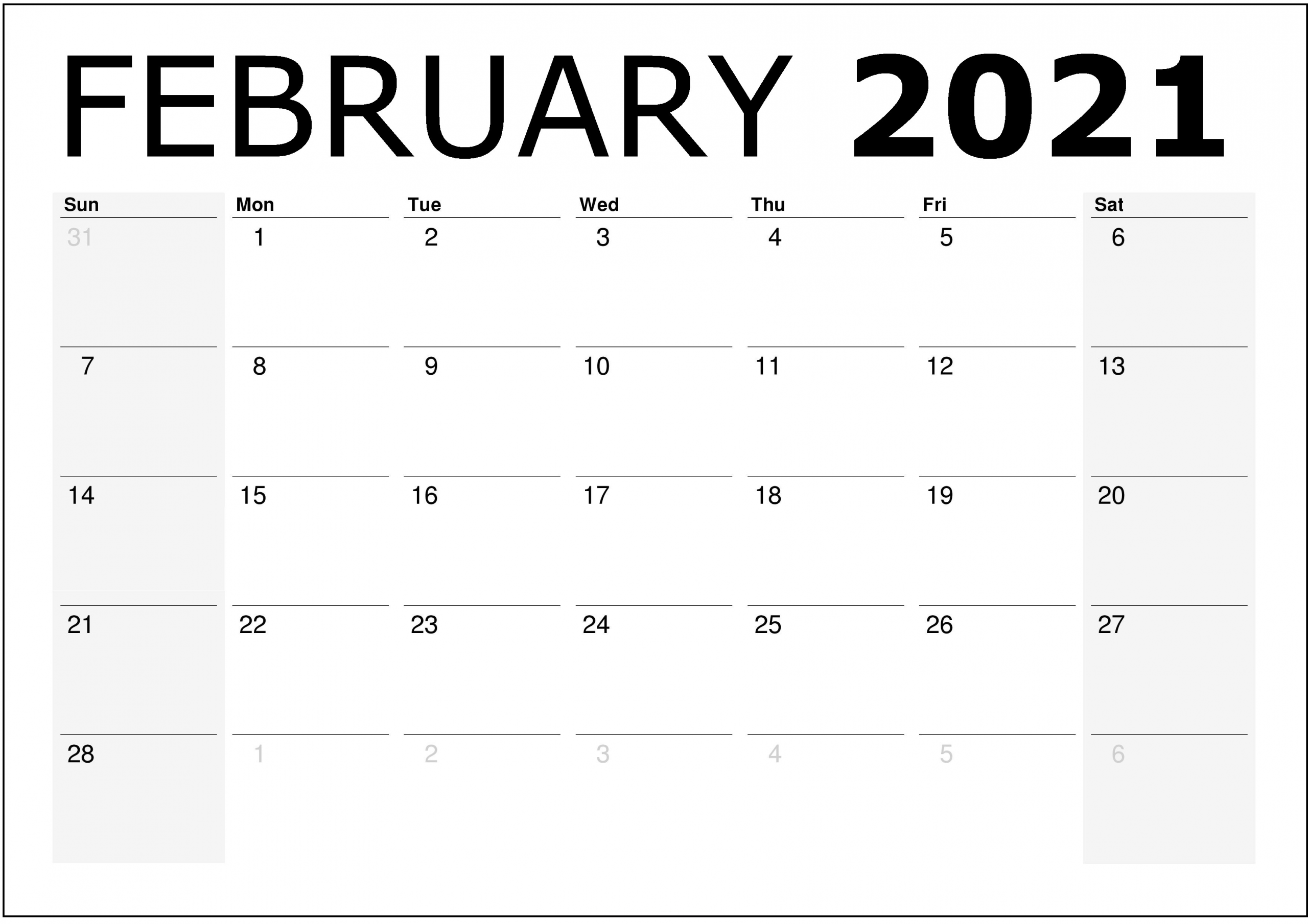 February 2021 Calendar With Holidays - Printable Calendar