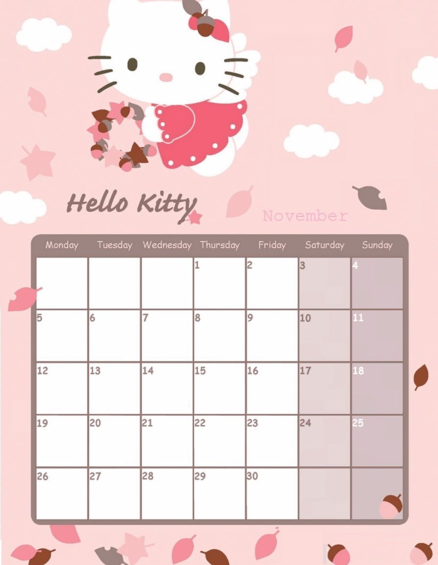 12 Month Free Printable Hello Kitty Calendar 2021 Hello Kitty Office 