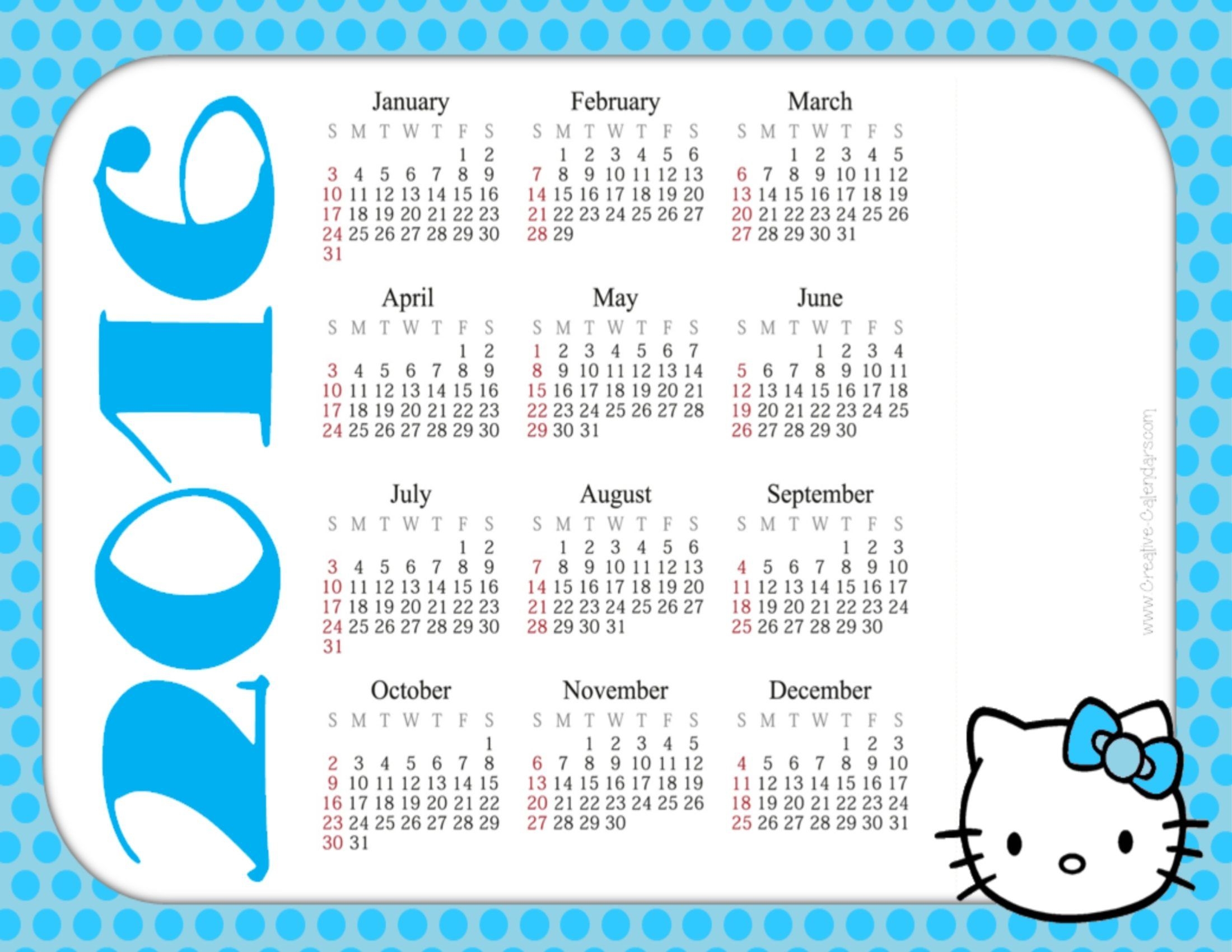 Free Printable Hello Kitty Calendars - Calendar Template 2020