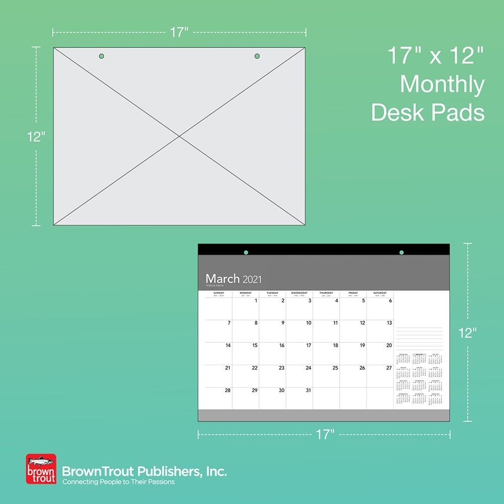 Large Print 2021 17 X 12 Inch Monthly Desk Pad Calendar