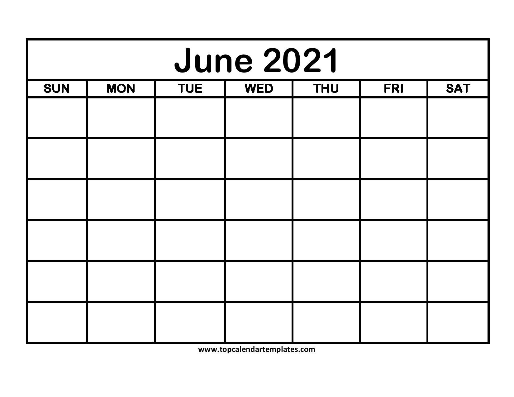 Printable June 2021 Calendar Template - Pdf, Word, Excel