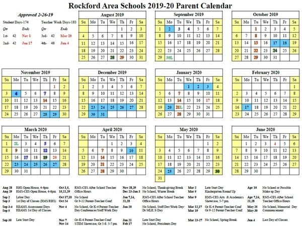 Rockford Public Schools Calendar 2021 | Calendar Page