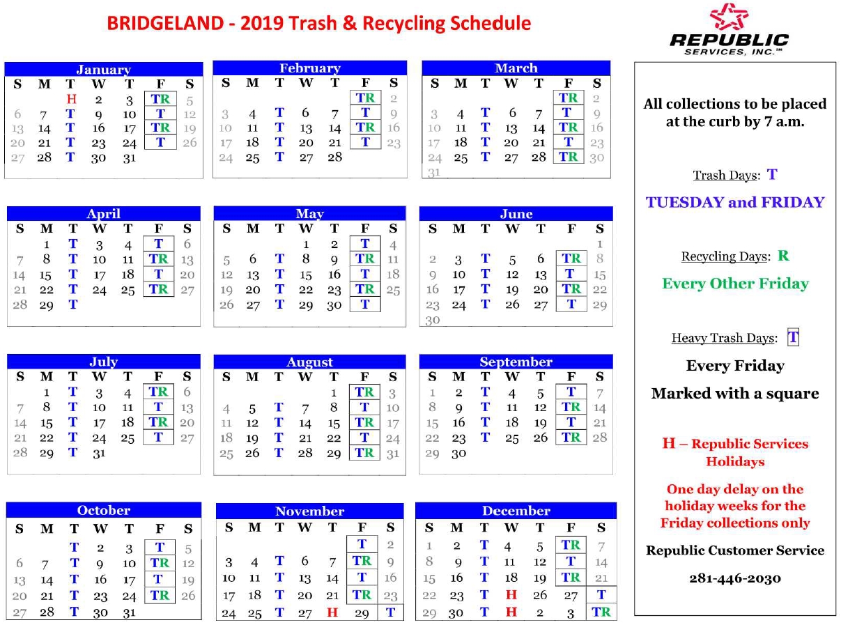 Trash - Harris County Municipal Utility District No. 419