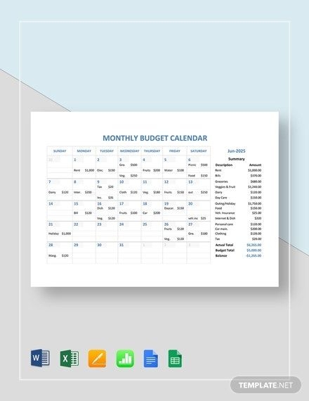 10+ Kindergarten Calendars In Google Docs | Google Sheets