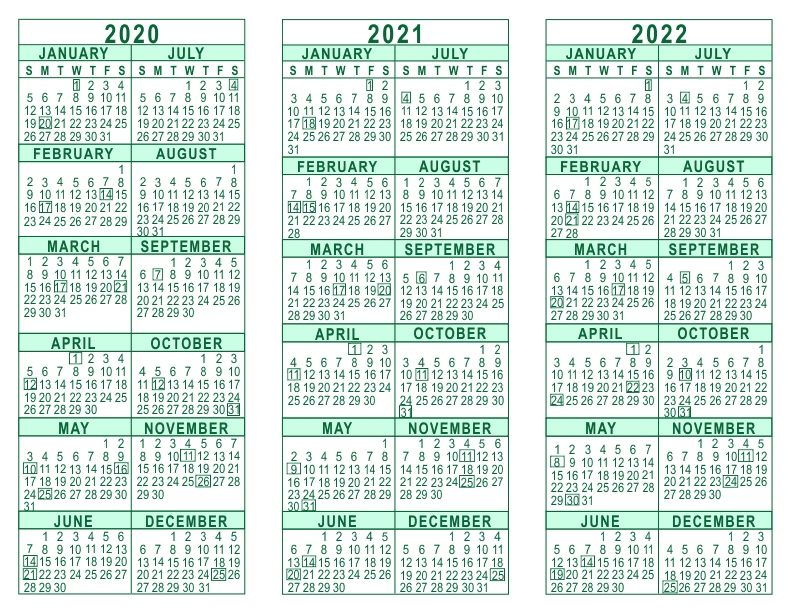 20+ 2020 2021 2022 Calendar - Free Download Printable