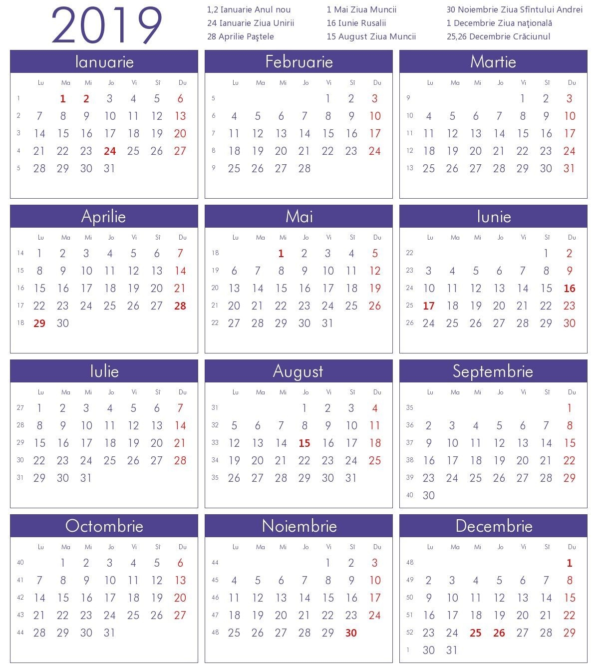 Best Calendar 2022 Zile Lucratoare