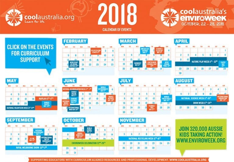 2018 Calendar Of School Events - Cool Australia