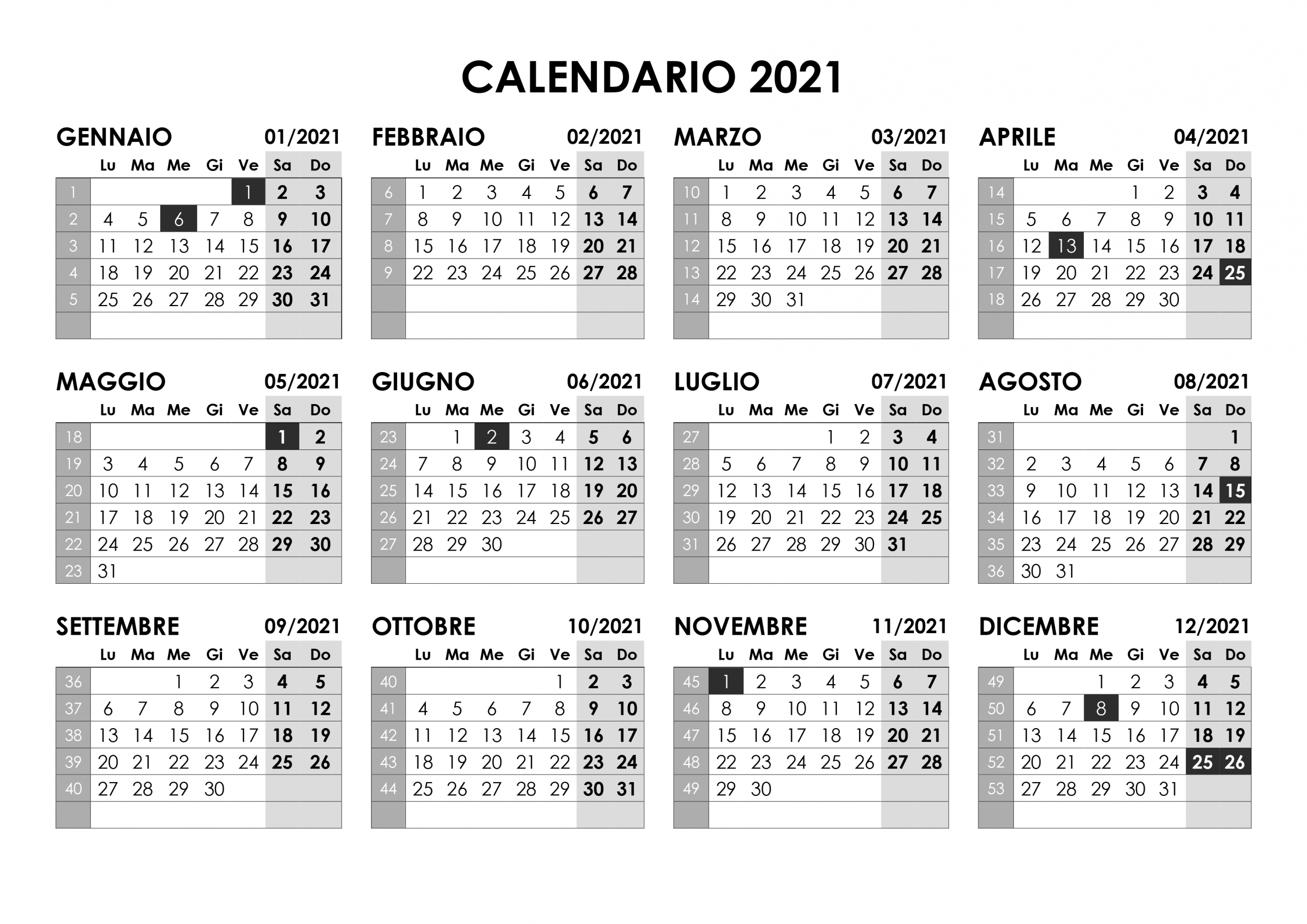 2019 Da Stampare Calendario 2021 Stampabile | 2022 Calendar