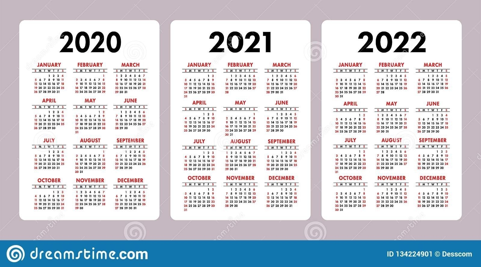 2020 - 2022 Printable Calendar - Calendar Inspiration Design