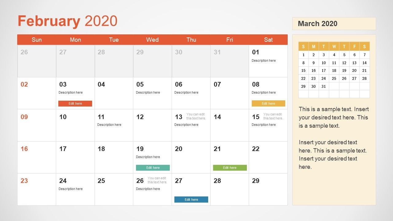 2020 Calendar Powerpoint Template - Slidemodel