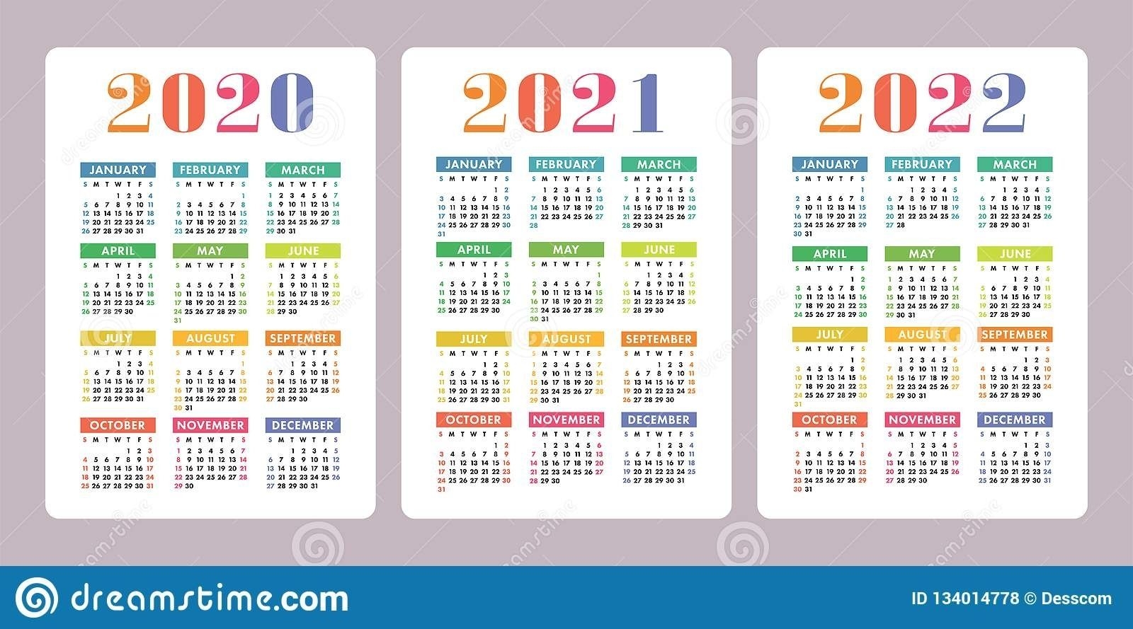 2021 2022 2023 Thrre Year Calendar Ireland | Ten Free