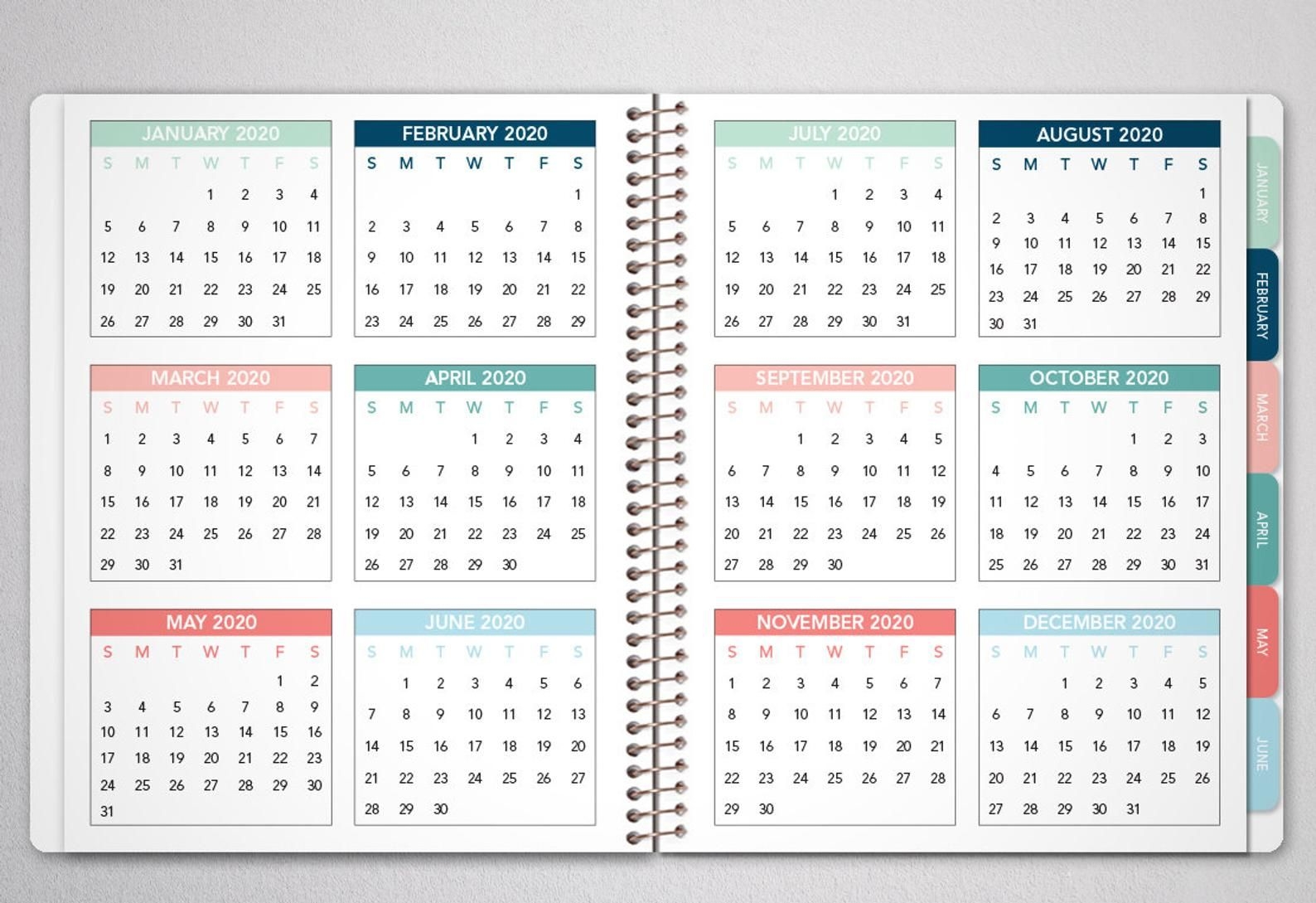 2021 2022 Monthly Planner With Tabs / 12 Month Calendar