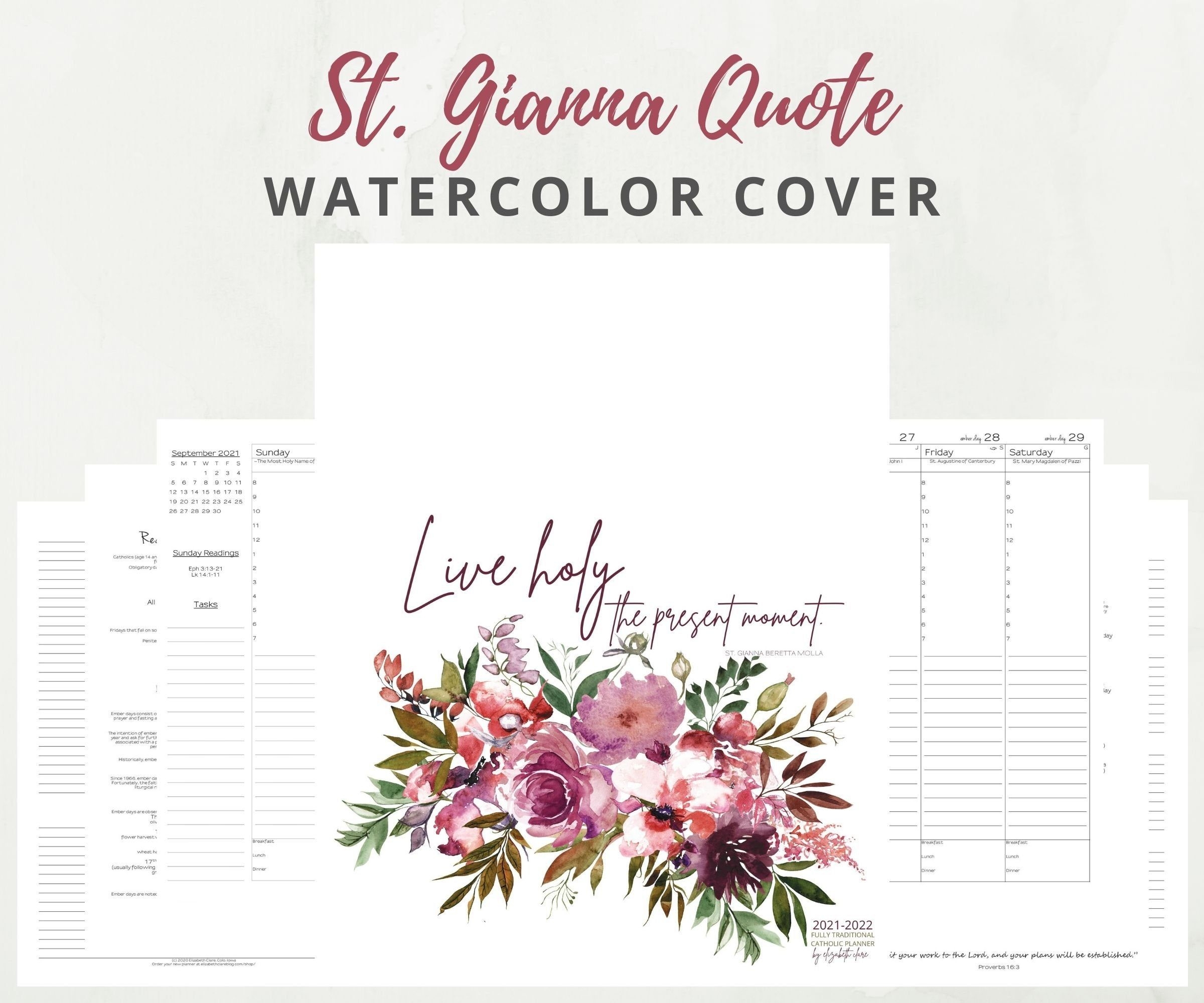 2021-2022 Traditional Catholic Monthly Planner Printable