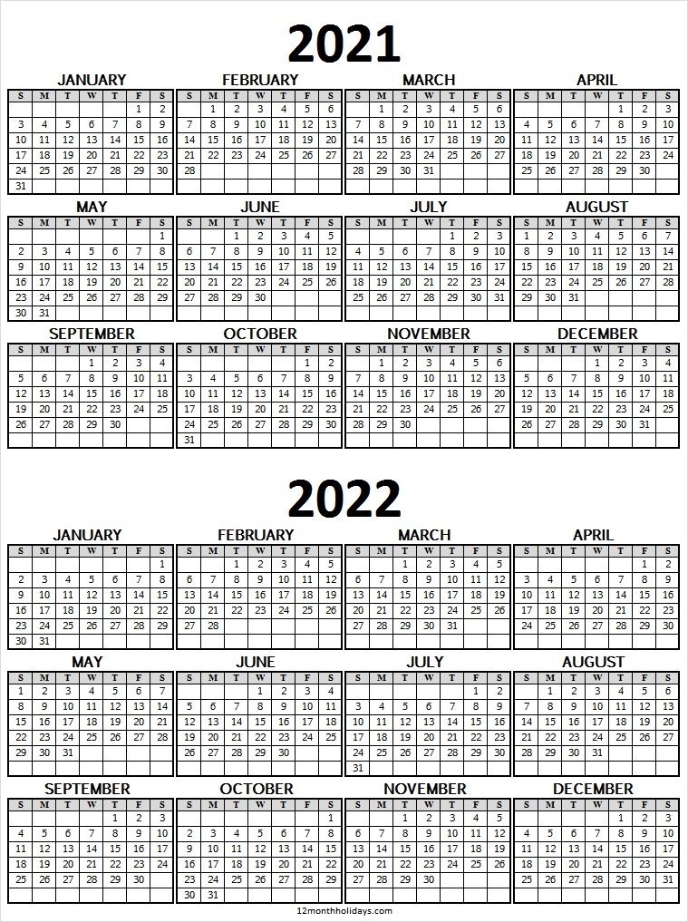 2021 And 2022 Calendar Canada Free - Calendar With Holidays