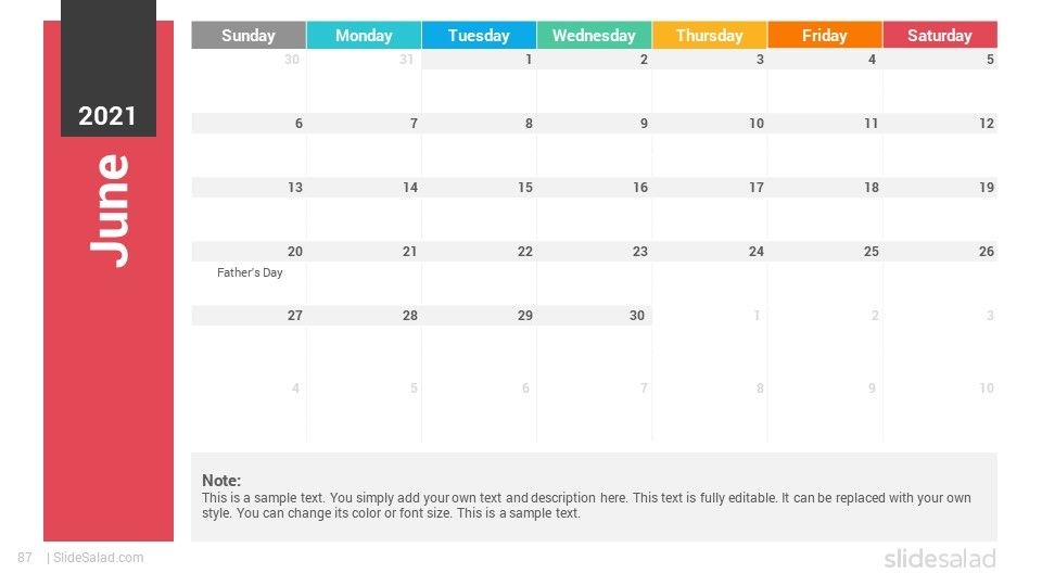 2021 Calendar Powerpoint Template Designs - Slidesalad