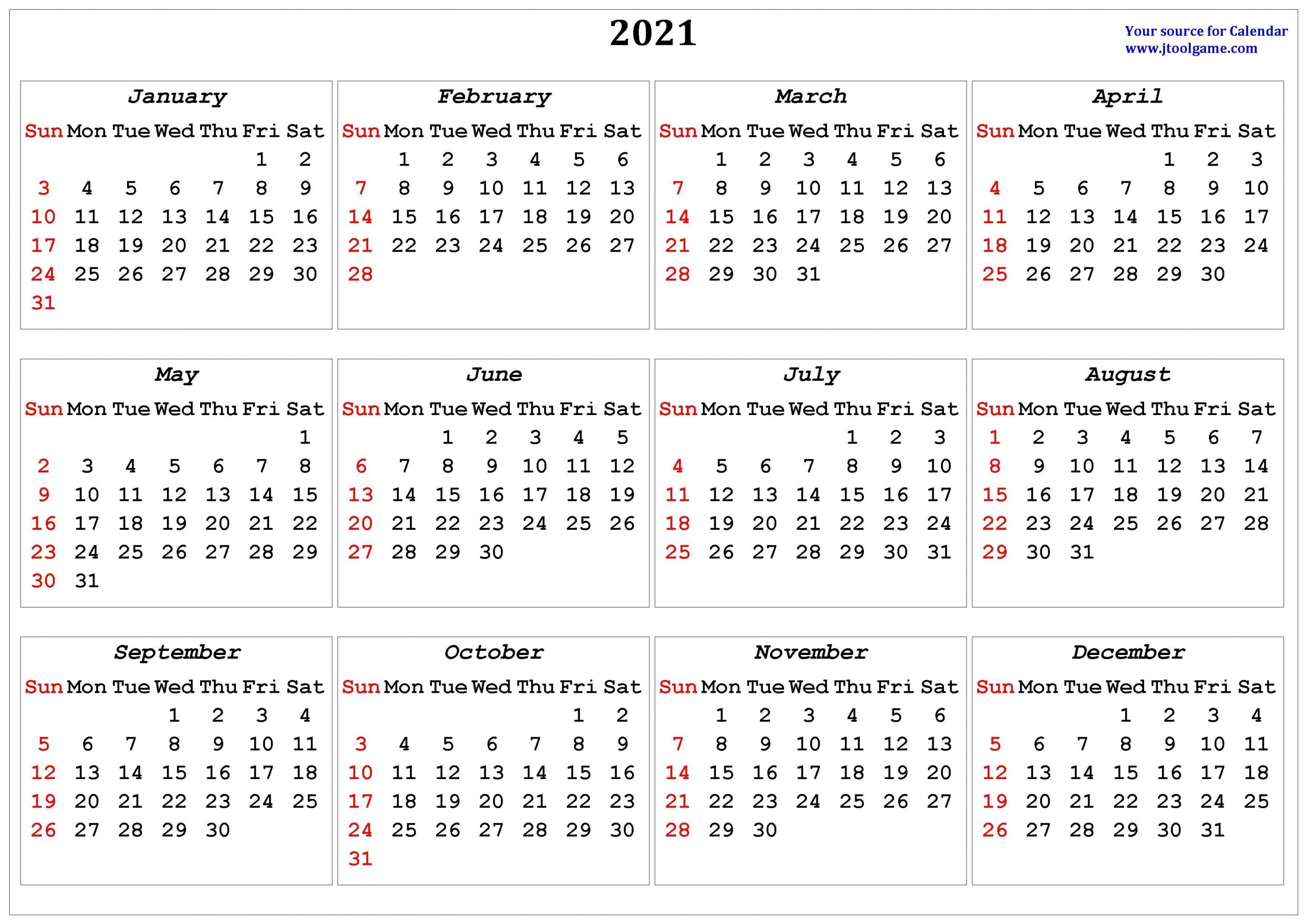 2021 Calendar - Printable Calendar With India Holidays