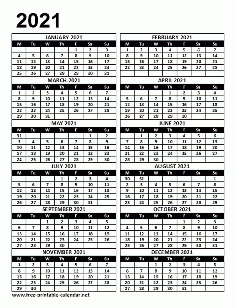 2021 Calendar Template - Download Printable Templates.