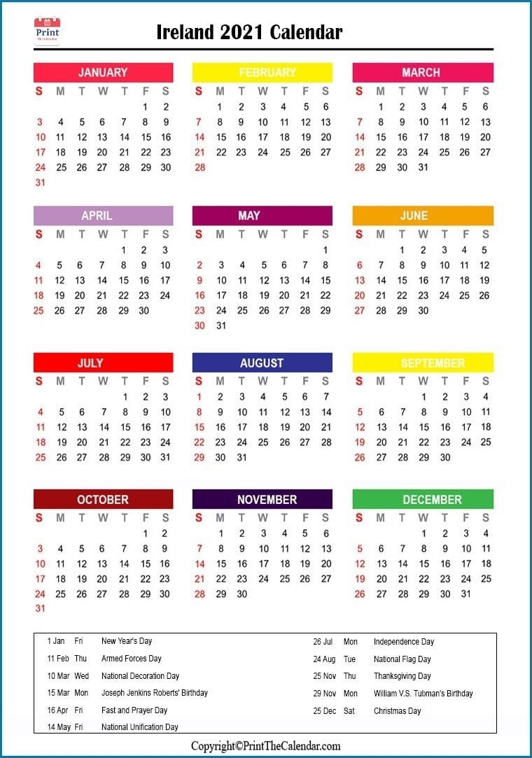 2021 Calendar With Bank Holidays - Example Calendar Printable