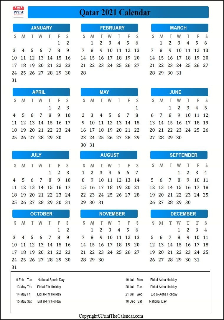 2021 Holiday Calendar Qatar | Qatar 2021 Holidays